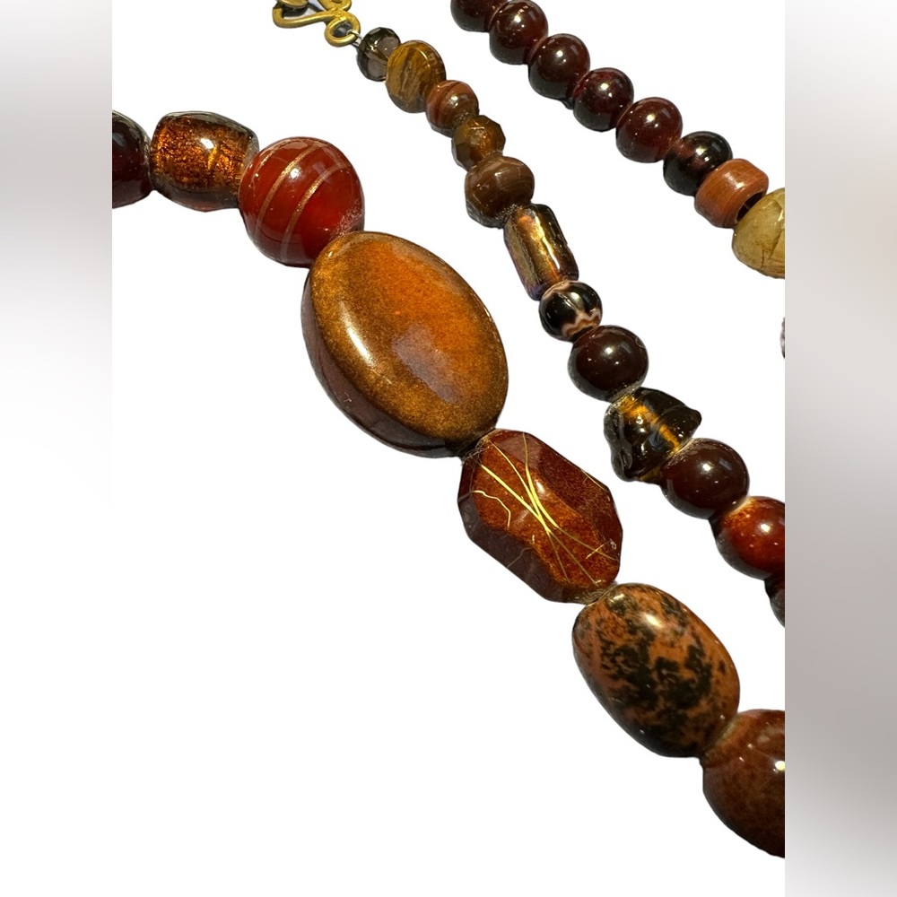 Gorgeous agate,jasper,gold etched glass, Statement artisan necklace!